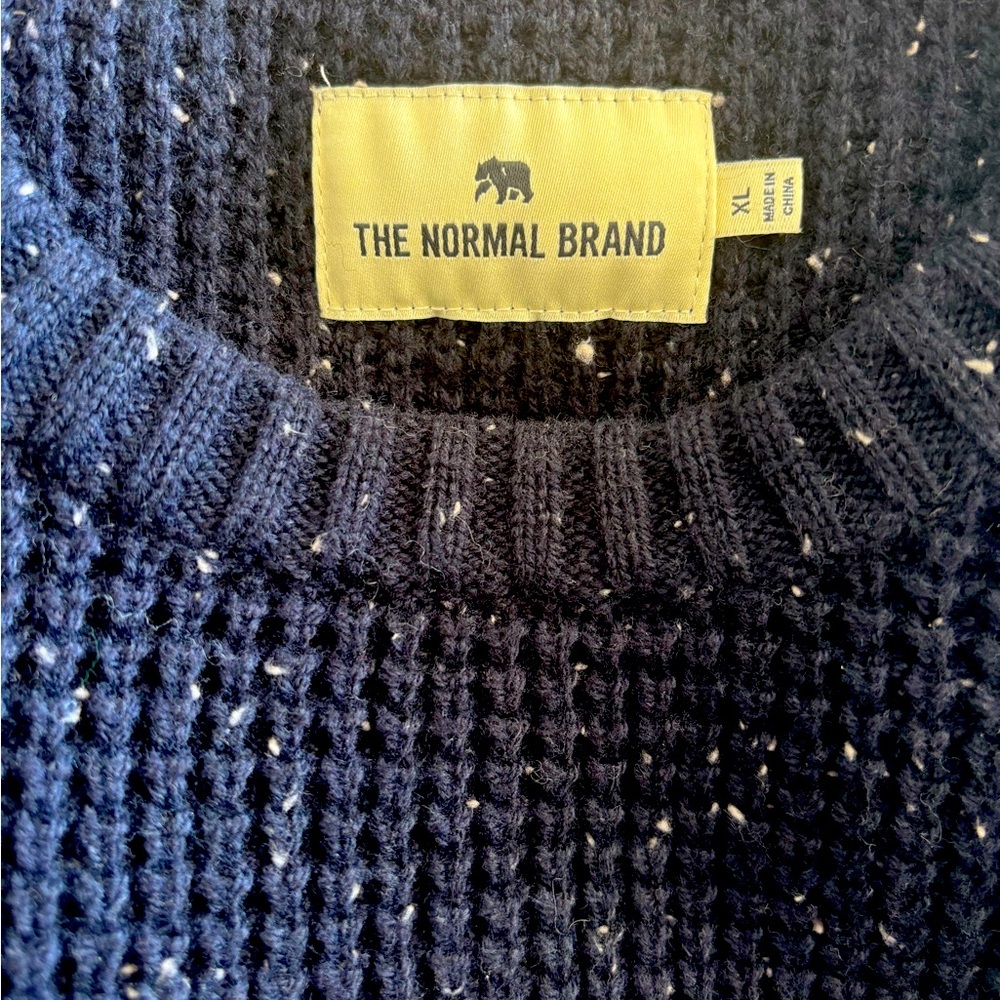 The Normal Brand Men's Speckled Seawool Nep Crew in Navy